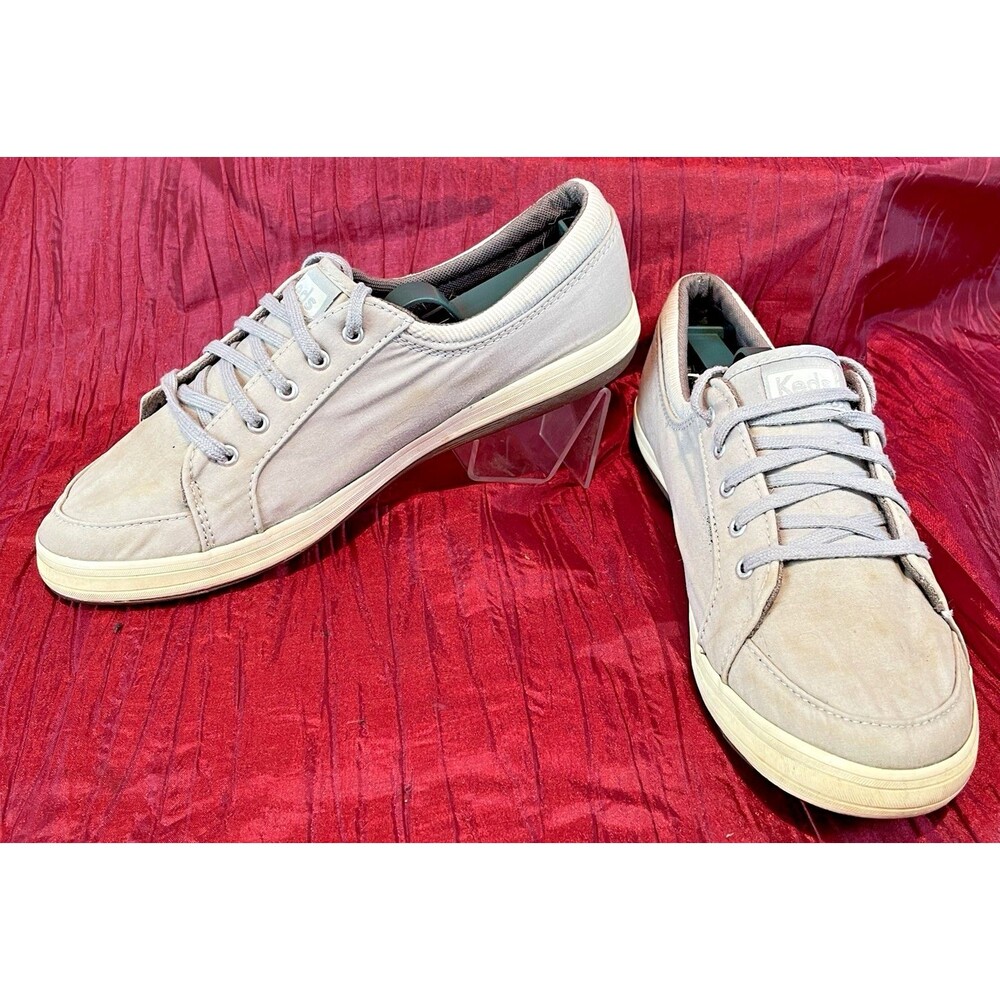 Womens Keds Classic Gray Canvas Lace-Up Sneakers Tennis Shoes sz 8